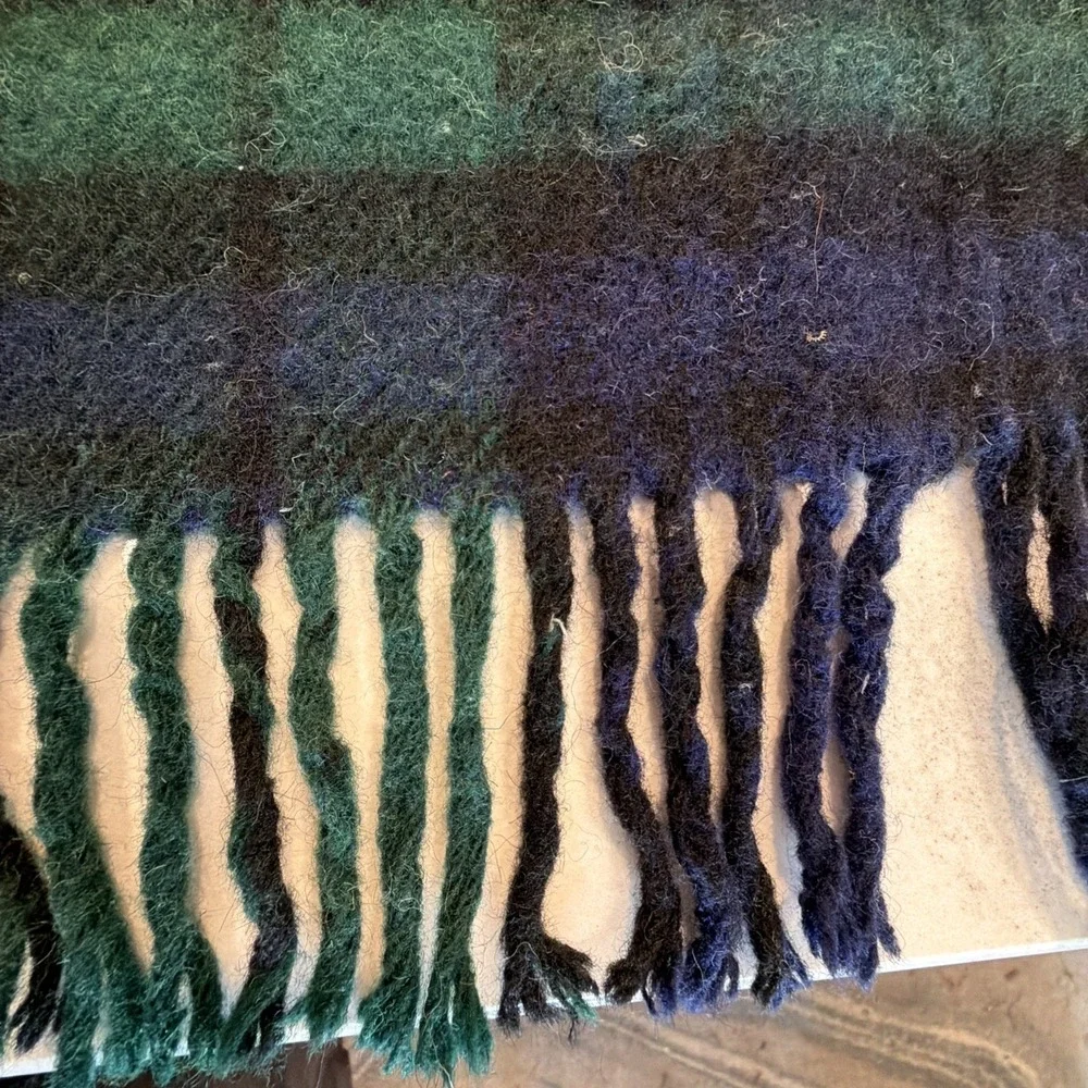 Black Watch Tartan 100% Wool Throw Blanket 60X60in